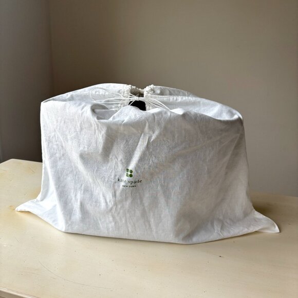 Kate Spade Black Leather Tote Bag | Large Zipper Top Purse with Gold Hardware - Picture 9 of 9